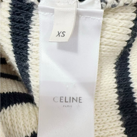 🚩steal Authentic Celine Navy and White Striped Sweater - Picture 5 of 6
